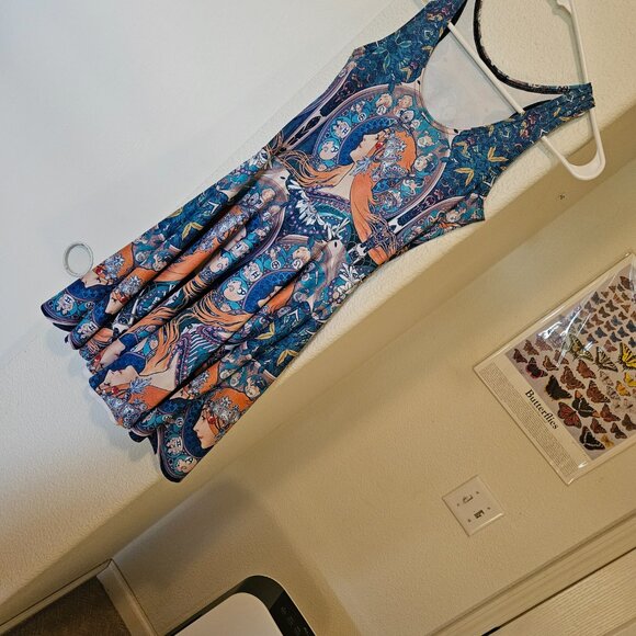 Reversible Blackmilk Mini Dress, Size Small, Mucha Zodiac Print - Picture 4 of 7